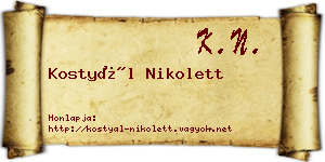 Kostyál Nikolett névjegykártya
