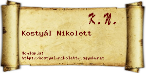 Kostyál Nikolett névjegykártya